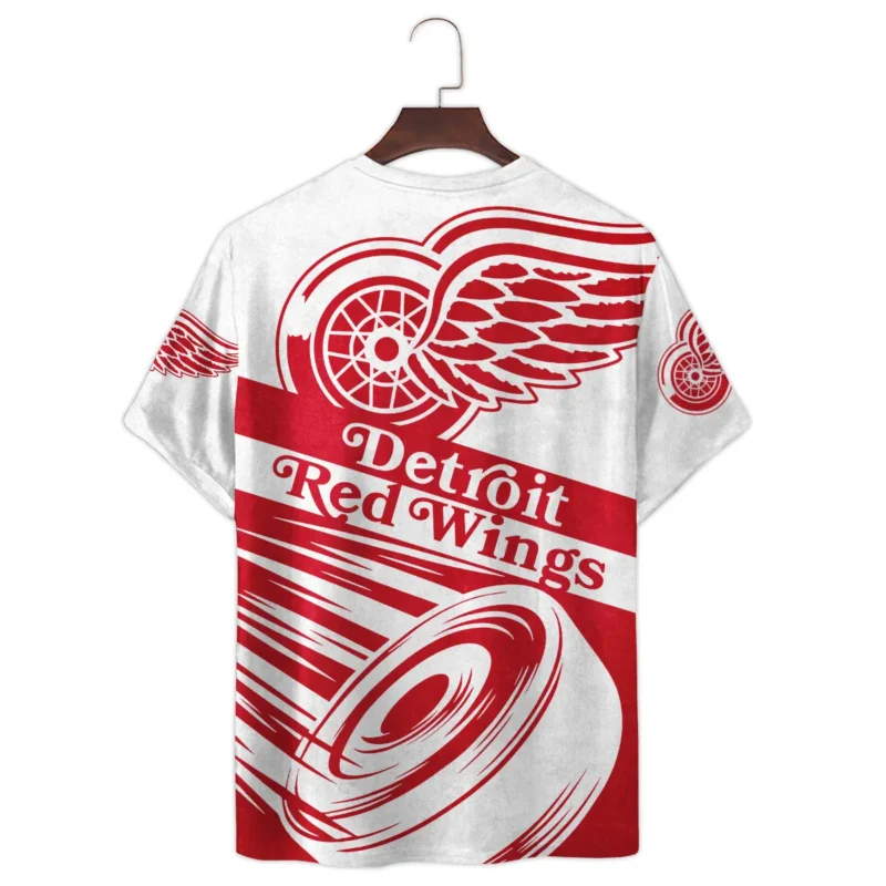 Ice Hockey Puck Detroit Red Wings National Hockey League All Over Prints BLNHL020924DRWTS - T Shirt