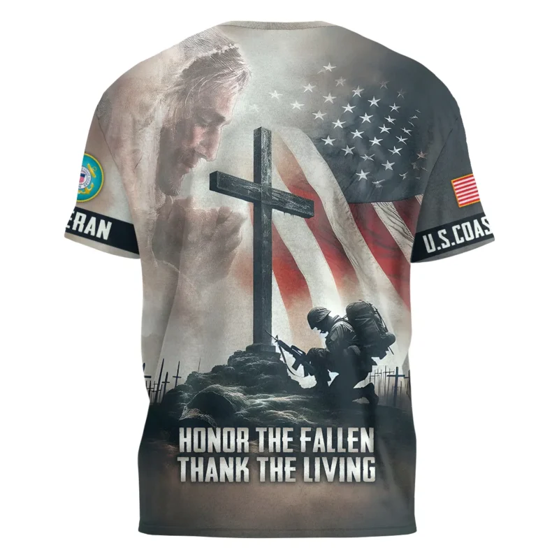 Stand For The Flag Kneel For The Cross Veteran U.S. Coast Guard Apparel All Over Prints BLVTR130824A2CG - T Shirt