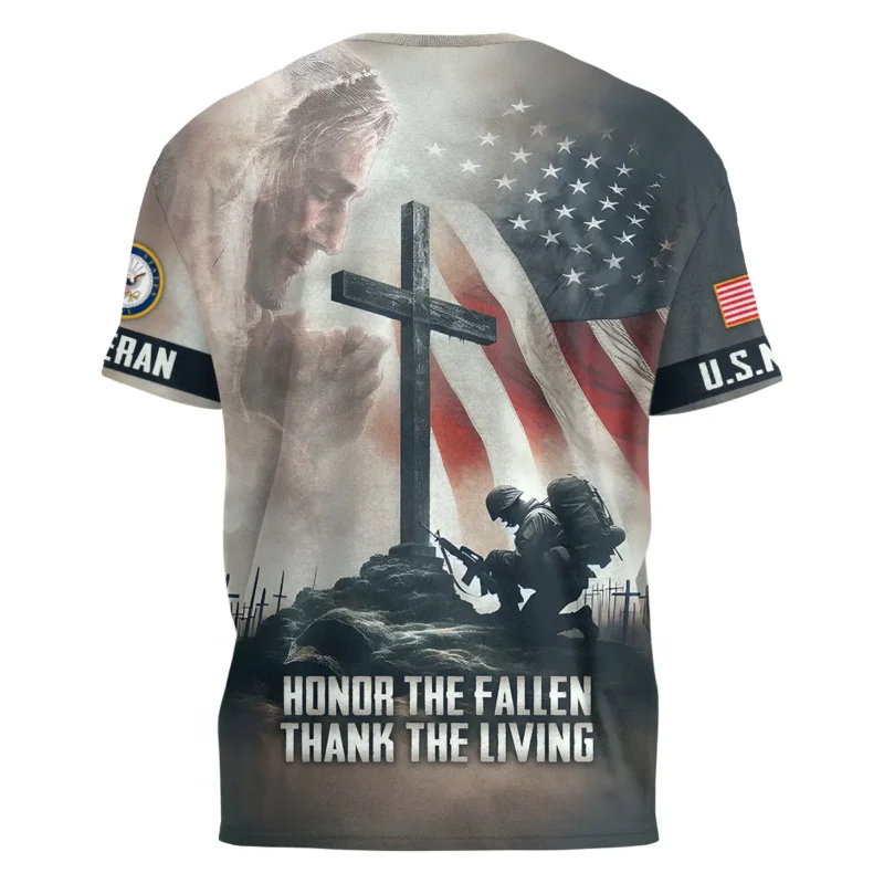 Stand For The Flag Kneel For The Cross Veteran U.S. Navy Apparel All Over Prints BLVTR130824A2NV - T Shirt