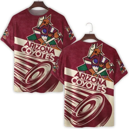 Ice Hockey Puck Arizona Coyotes National Hockey League All Over Prints BLNHL020924ACTS - T Shirt