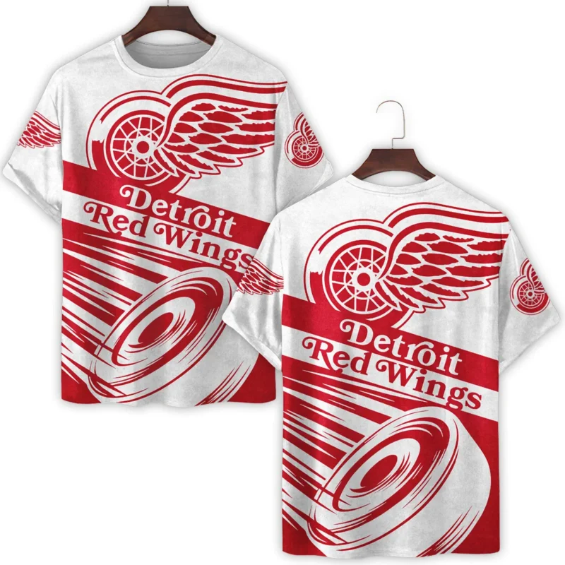 Ice Hockey Puck Detroit Red Wings National Hockey League All Over Prints BLNHL020924DRWTS - T Shirt