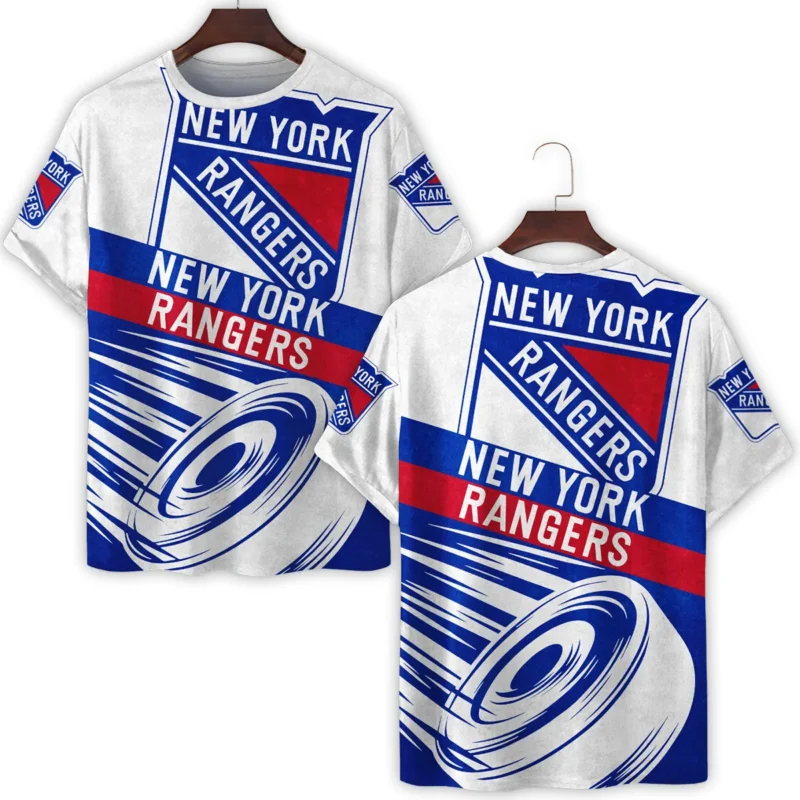 Ice Hockey Puck New York Rangers National Hockey League All Over Prints BLNHL020924NYRTS - T Shirt