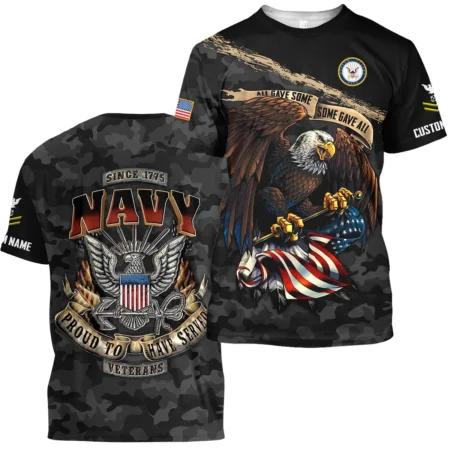 Personalized All Gave Some Some Gave All Veteran U.S. Navy Apparel All Over Prints BLVTR110824A1NV - T Shirt