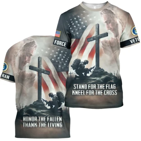 Stand For The Flag Kneel For The Cross Veteran U.S. Air Force Apparel All Over Prints BLVTR130824A2AF - T Shirt