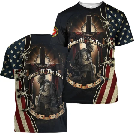 Home Of The Free Because Of The Brave Veteran U.S. Marine Corps Apparel All Over Prints BLVTR140824A1MC - T Shirt