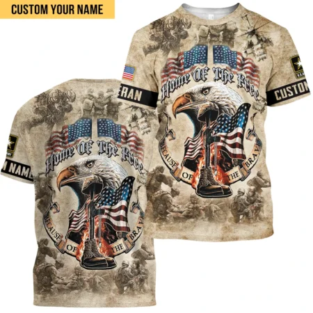 Personalized Home Of The Free Because Of The Brave Veteran U.S. Army Apparel All Over Prints BLVTR140824A2AM - T Shirt