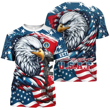 Eagle US Flag Veteran Motto Of The U.S. Air Force Apparel All Over Prints BLVTR140824A3AF - T Shirt