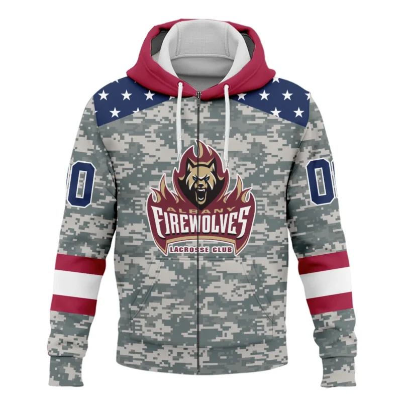 New Release Zipper Hoodie Albany FireWolves National Lacrosse League All Over Prints HONLL090824A01ALBZHD