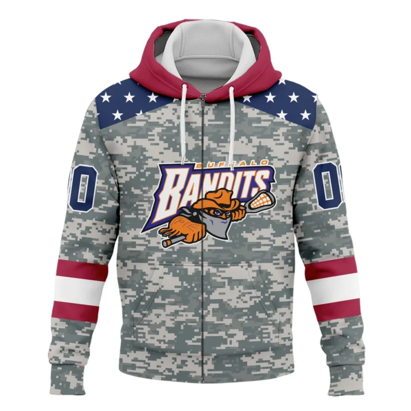 New Release Zipper Hoodie Buffalo Bandits National Lacrosse League All Over Prints HONLL090824A01BUFZHD