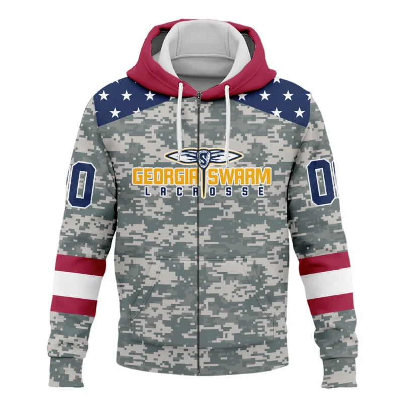 New Release Zipper Hoodie Georgia Swarm National Lacrosse League All Over Prints HONLL090824A01GEOZHD