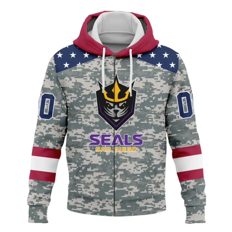 New Release Zipper Hoodie San Diego Seals National Lacrosse League All Over Prints HONLL090824A01SDZHD