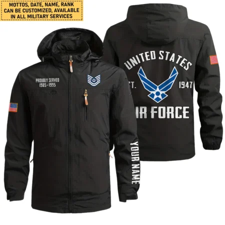 Personalized Proudly Served Established U.S. Air Force Waterproof Outdoor Jacket BLVTR120824A1AF