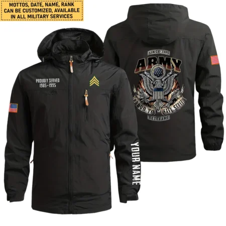 Personalized Proud To Have Served U.S. Army Waterproof Outdoor Jacket BLVTR120824A2AM