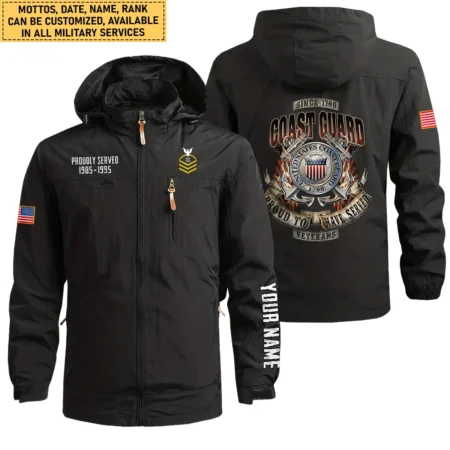 Personalized Proud To Have Served U.S. Coast Guard Waterproof Outdoor Jacket BLVTR120824A2CG