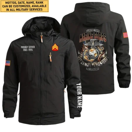 Personalized Proud To Have Served U.S. Marine Corps Waterproof Outdoor Jacket BLVTR120824A2MC