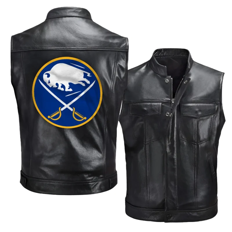 Collection Release Buffalo Sabres National Hockey League Zipper Sleeveless Leather Jackets BLNHL260824A5BS