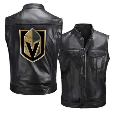 Collection Release Vegas Golden Knights National Hockey League Zipper Sleeveless Leather Jackets BLNHL260824A5VGK