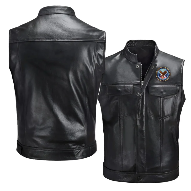 Collection Release Veterans Affairs Veteran Zipper Sleeveless Leather Jackets BLVTR230824A5VA