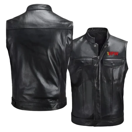 Collection Release Veterans of Foreign Wars Veteran Zipper Sleeveless Leather Jackets BLVTR230824A5VFW