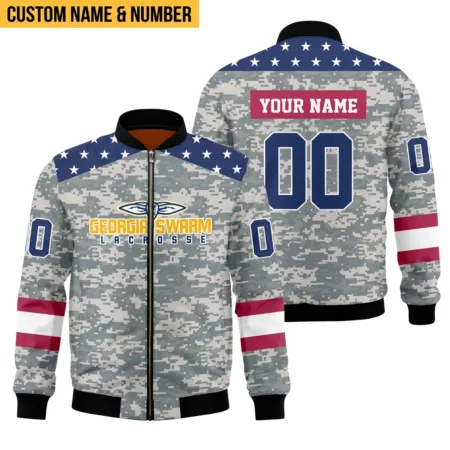 New Release Bomber Jacket  Georgia Swarm National Lacrosse League All Over Prints HONLL090824A01GEOBB