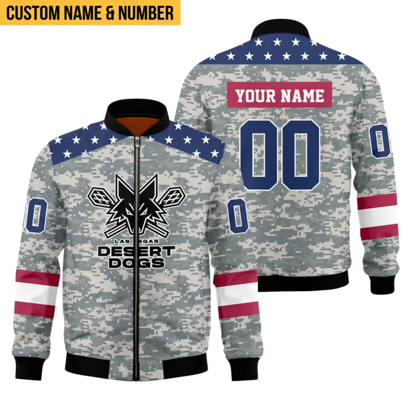 New Release Bomber Jacket  Las Vegas Desert Dogs National Lacrosse League All Over Prints HONLL090824A01LVDBB