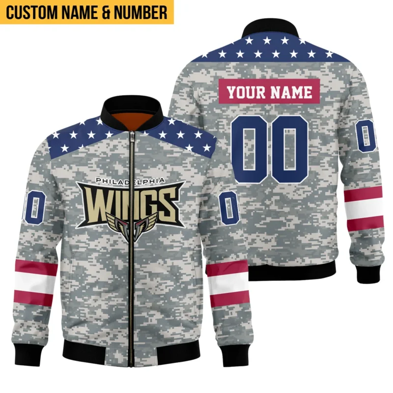 New Release Bomber Jacket  Philadelphia Wings National Lacrosse League All Over Prints HONLL090824A01PHIBB