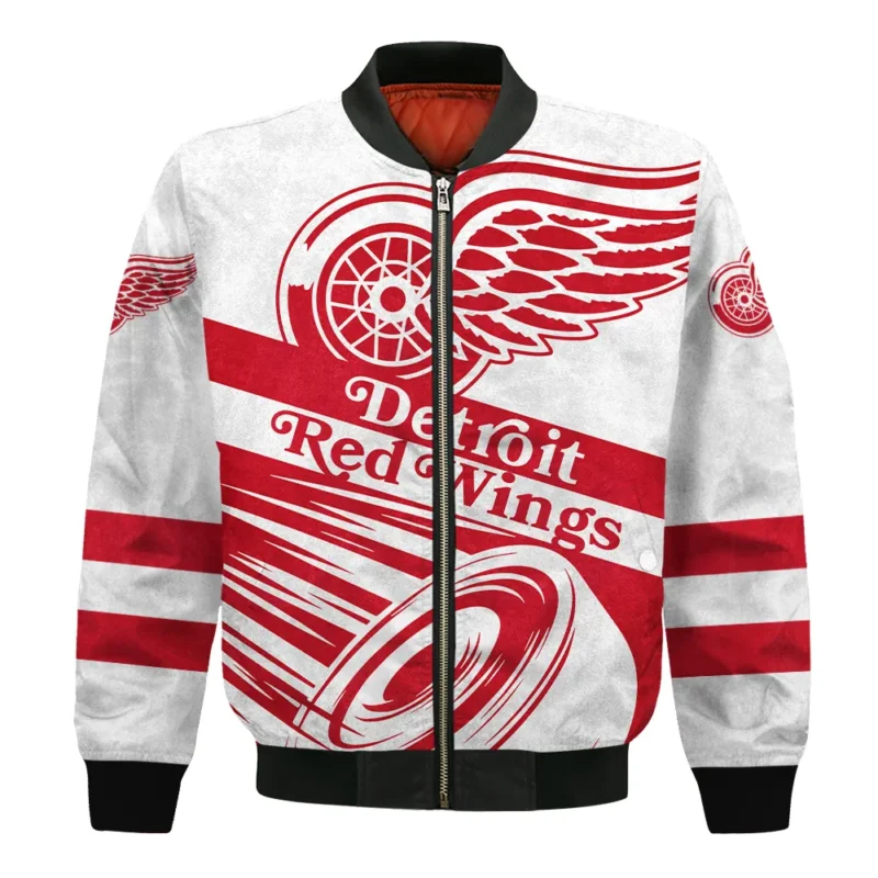 Ice Hockey Puck Detroit Red Wings National Hockey League All Over Prints BLNHL020924DRWBB - Bomber Jacket