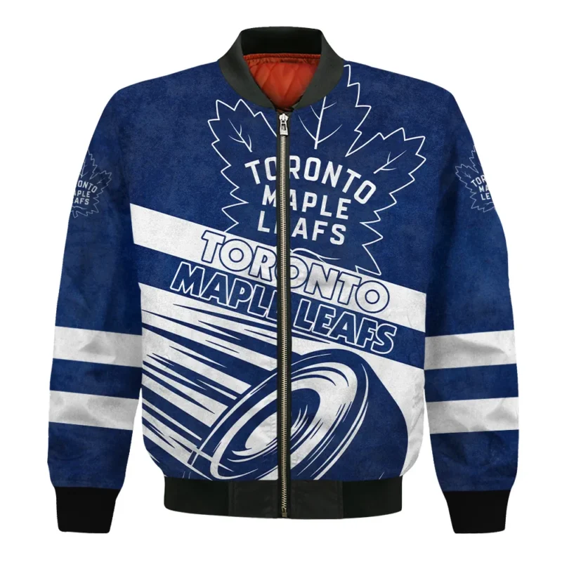 Ice Hockey Puck Toronto Maple Leafs National Hockey League All Over Prints BLNHL020924TMLBB - Bomber Jacket