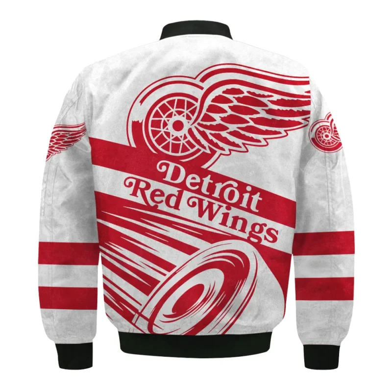 Ice Hockey Puck Detroit Red Wings National Hockey League All Over Prints BLNHL020924DRWBB - Bomber Jacket