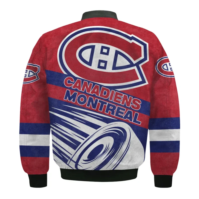 Ice Hockey Puck Montreal Canadiens National Hockey League All Over Prints BLNHL020924MCBB - Bomber Jacket