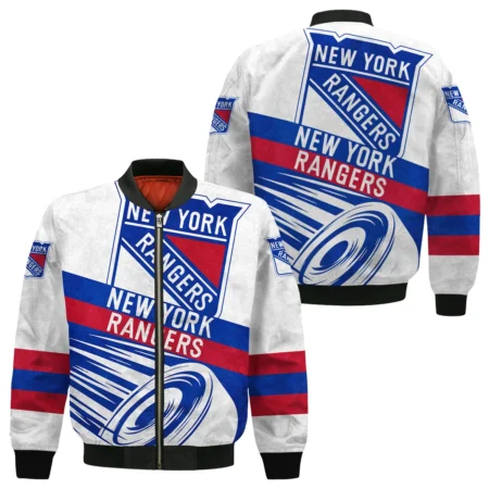 Ice Hockey Puck New York Rangers National Hockey League All Over Prints BLNHL020924NYRBB - Bomber Jacket