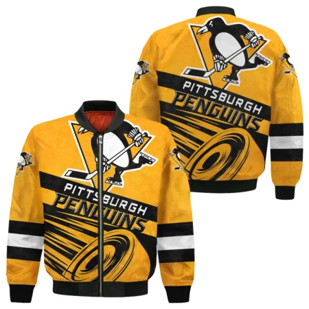 Ice Hockey Puck Pittsburgh Penguins National Hockey League All Over Prints BLNHL020924PPBB - Bomber Jacket