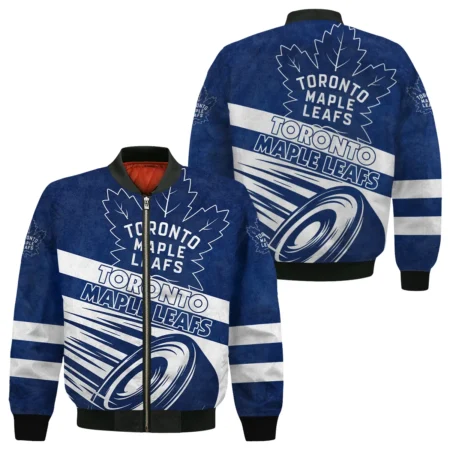 Ice Hockey Puck Toronto Maple Leafs National Hockey League All Over Prints BLNHL020924TMLBB - Bomber Jacket