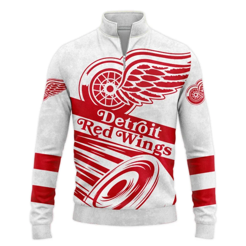 Ice Hockey Puck Detroit Red Wings National Hockey League All Over Prints BLNHL020924DRWSWZ - Quarter Zip Jacket