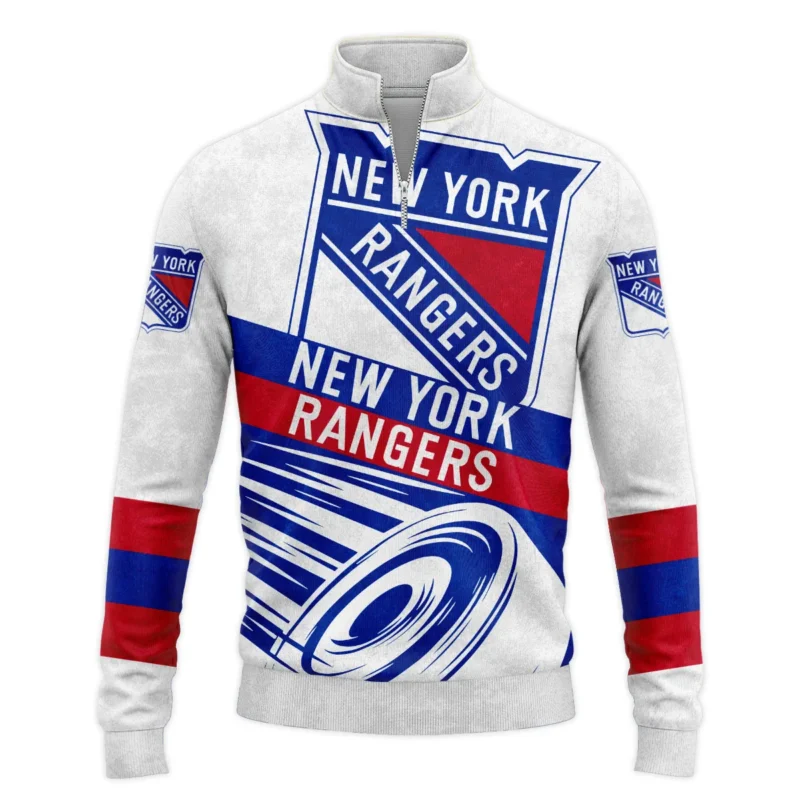 Ice Hockey Puck New York Rangers National Hockey League All Over Prints BLNHL020924NYRSWZ - Quarter Zip Jacket