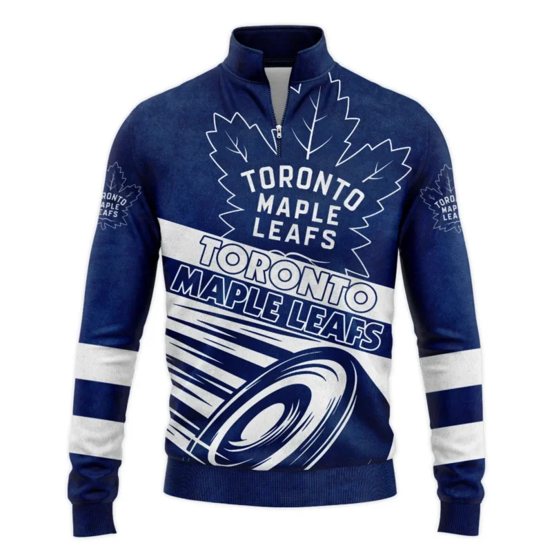 Ice Hockey Puck Toronto Maple Leafs National Hockey League All Over Prints BLNHL020924TMLSWZ - Quarter Zip Jacket