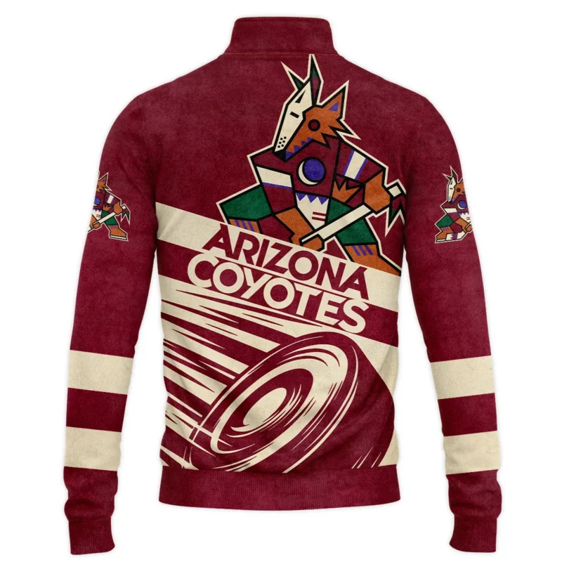 Ice Hockey Puck Arizona Coyotes National Hockey League All Over Prints BLNHL020924ACSWZ - Quarter Zip Jacket