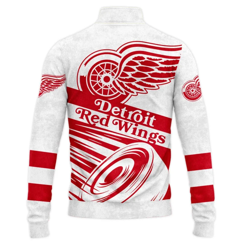 Ice Hockey Puck Detroit Red Wings National Hockey League All Over Prints BLNHL020924DRWSWZ - Quarter Zip Jacket