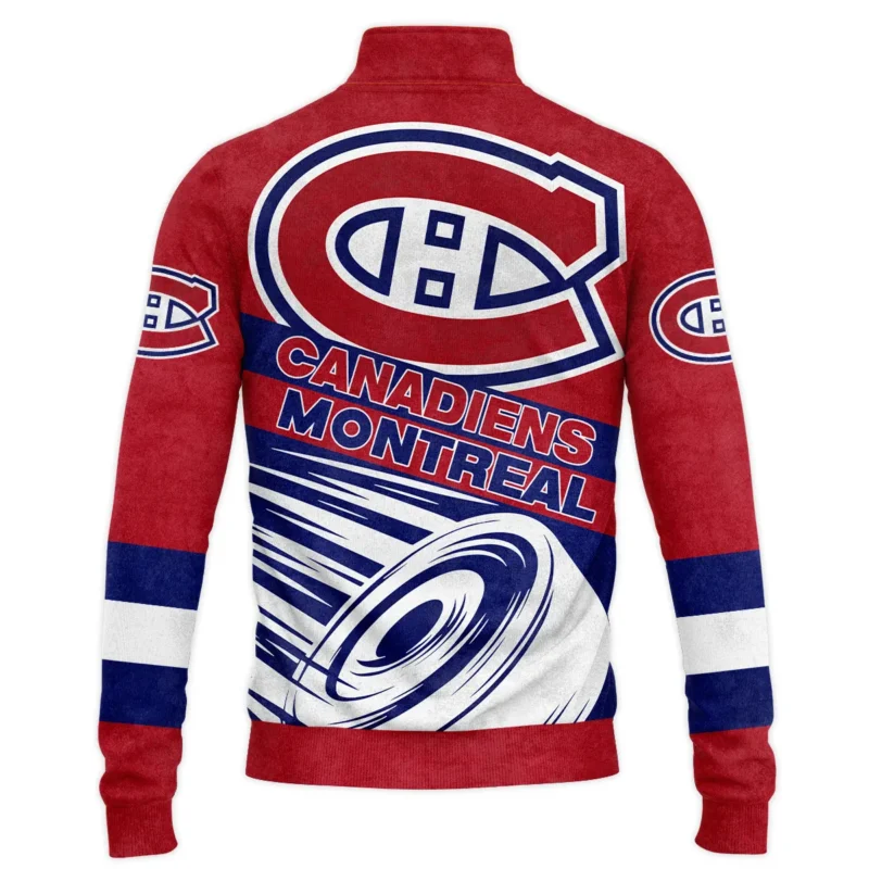 Ice Hockey Puck Montreal Canadiens National Hockey League All Over Prints BLNHL020924MCSWZ - Quarter Zip Jacket