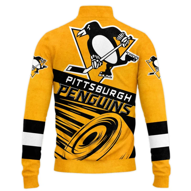 Ice Hockey Puck Pittsburgh Penguins National Hockey League All Over Prints BLNHL020924PPSWZ - Quarter Zip Jacket