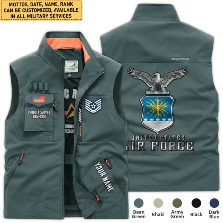 Personalized Gift Proudly Served U.S. Air Force Outdoor Vest BLVTR070824A3AF