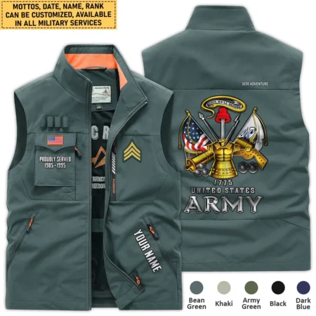 Personalized Gift Proudly Served U.S. Army Outdoor Vest BLVTR070824A3AM