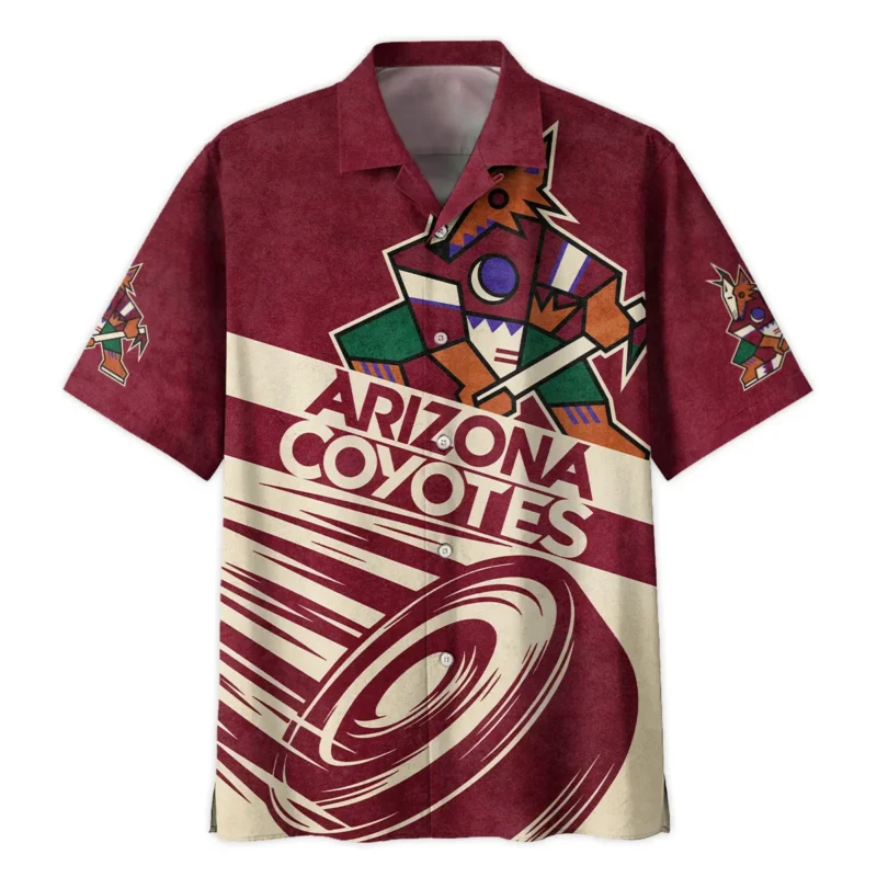 Ice Hockey Puck Arizona Coyotes National Hockey League All Over Prints BLNHL020924ACHW - Hawaiian Shirt