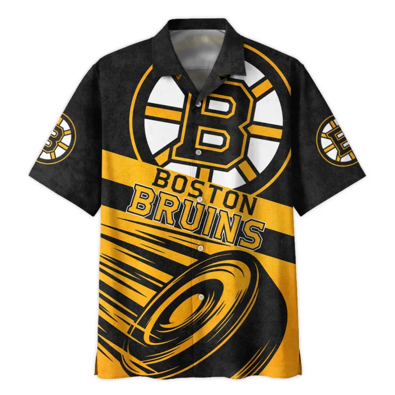 Ice Hockey Puck Boston Bruins National Hockey League All Over Prints BLNHL020924BBHW - Hawaiian Shirt