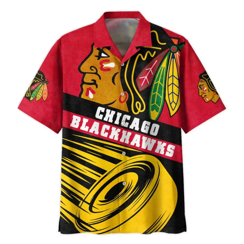 Ice Hockey Puck Chicago Blackhawks National Hockey League All Over Prints BLNHL020924CBHW - Hawaiian Shirt