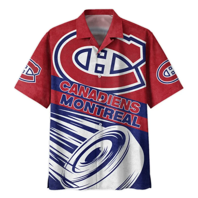 Ice Hockey Puck Montreal Canadiens National Hockey League All Over Prints BLNHL020924MCHW - Hawaiian Shirt