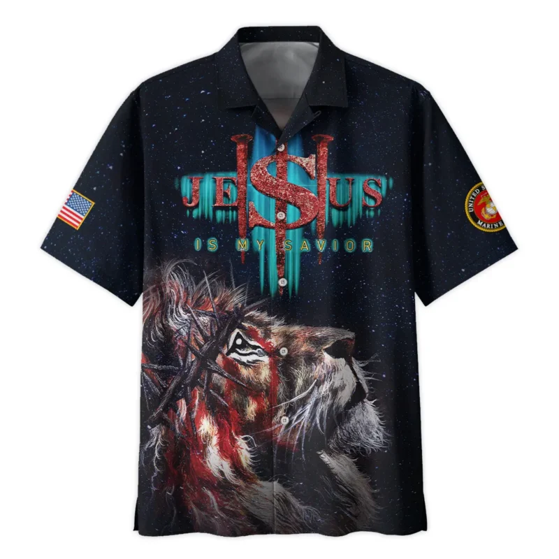 Jesus My Savior Veterans My Brothers U.S. Marine Corps Apparel All Over Prints BLVTR130824A3MC - Hawaiian Shirt