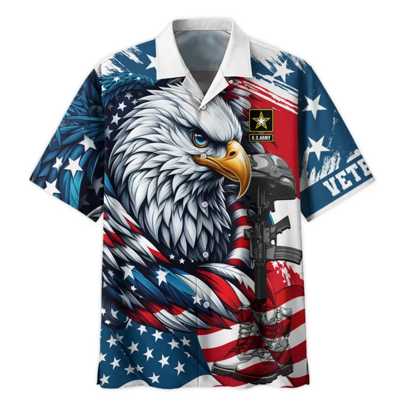 Eagle US Flag Veteran Motto Of The U.S. Army Apparel All Over Prints BLVTR140824A3AM - Hawaiian Shirt