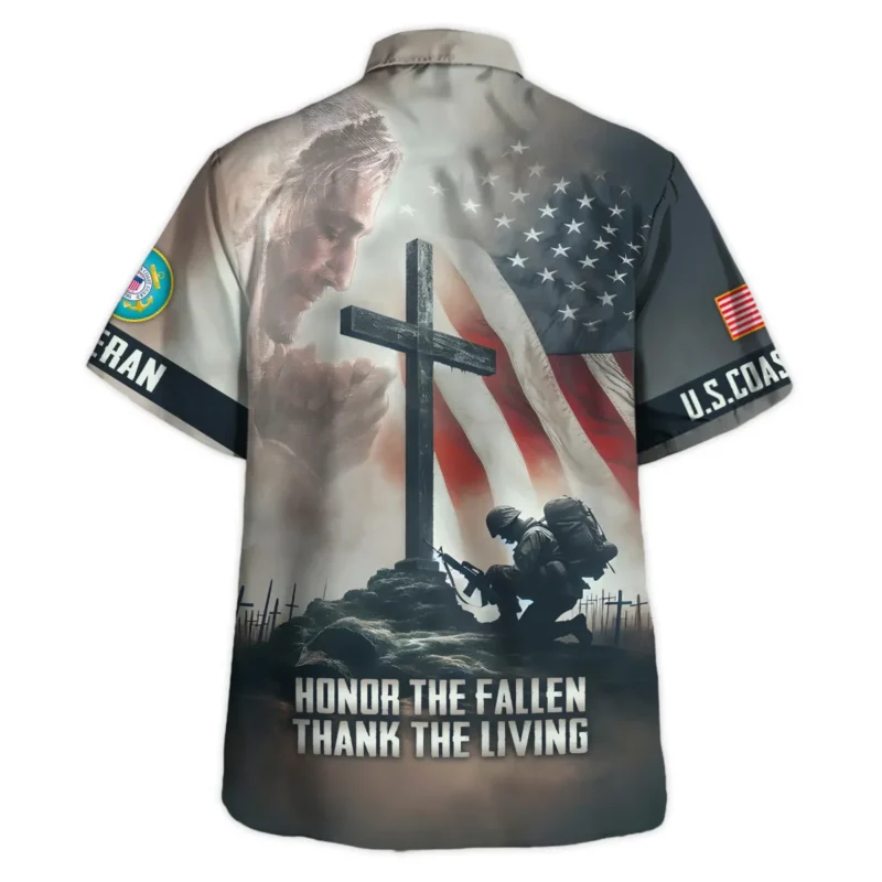 Stand For The Flag Kneel For The Cross Veteran U.S. Coast Guard Apparel All Over Prints BLVTR130824A2CG - Hawaiian Shirt