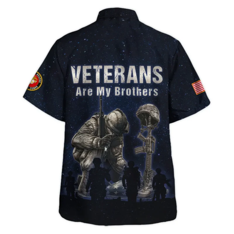 Jesus My Savior Veterans My Brothers U.S. Marine Corps Apparel All Over Prints BLVTR130824A3MC - Hawaiian Shirt